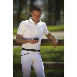 ÉQUITHÈME - Polo de Concours Mesh Homme - Blanc