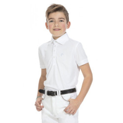 ÉQUITHÈME - Polo de Concours Mesh Enfant - Blanc