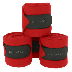 ÉQUITHÈME - Bandes de Polo (Set de 4) - Rouge