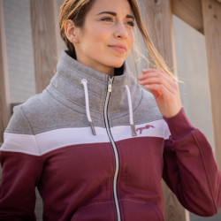 PÉNELOPE - Sweat Zippé Native Femme - Prune