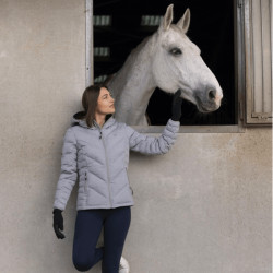 EQUITHÈME - Veste Matelassée Lara Femme - Gris Chiné