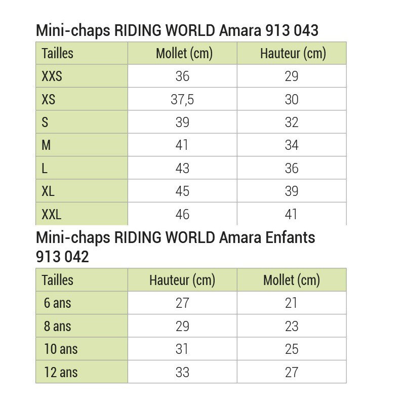 RIDING WORLD - Mini Chaps Amara - Noir